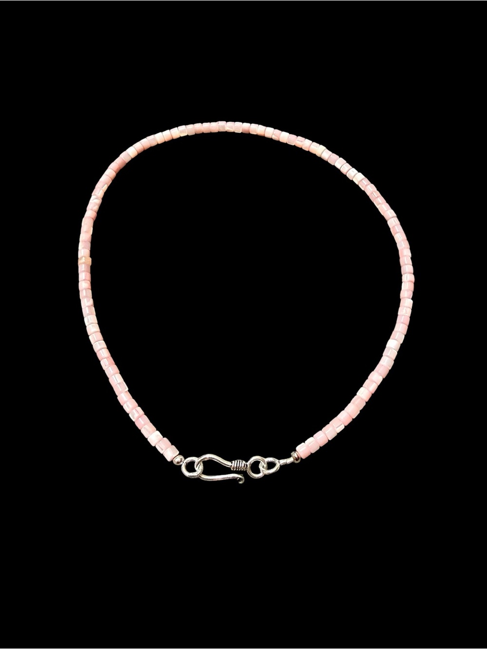 Light Pink Glass Bead Necklace.
